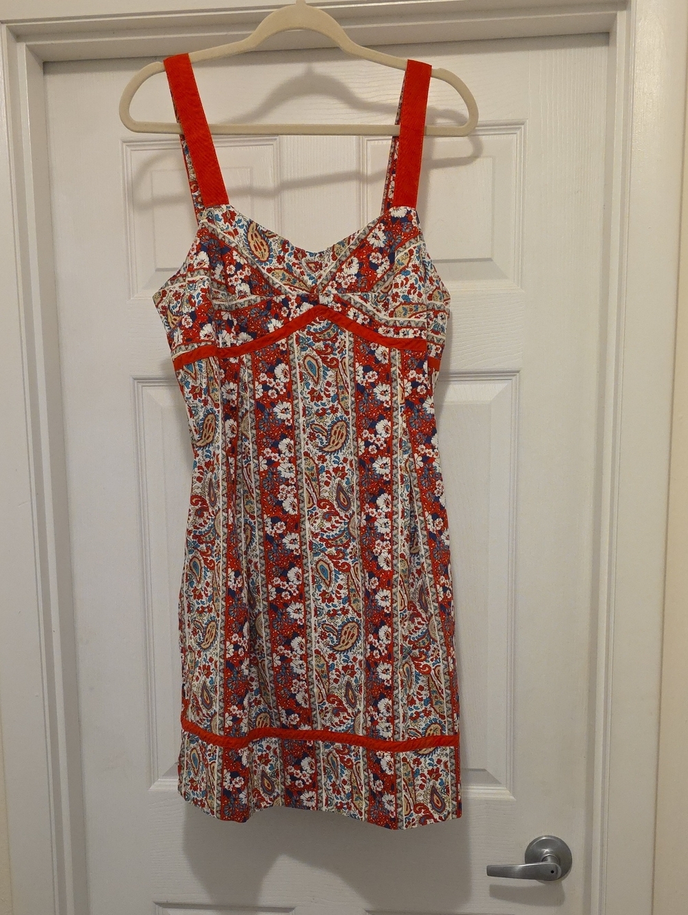 Tommy Hilfiger Red Floral Paisley Sundress with Straps Size 14